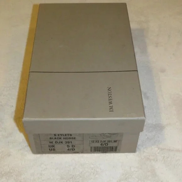J.M. Weston 391 Black Leather Brogues US 7D Dust Bags & Box